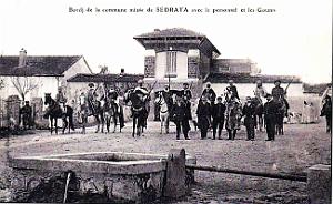 1184- Sedrata - Le Bordj avec le personnel et les Goums